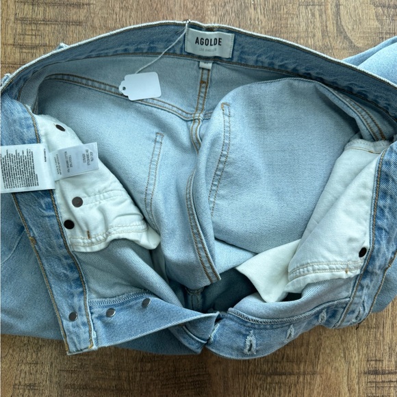Agolde Riley High Rise Straight Jeans in Reputation Blue - Picture 7 of 7